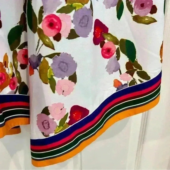 eShakti Wayward Fancies Floral Dress 16/XL V Neck Pockets Scarf Hem Cottagecore - Picture 15 of 17